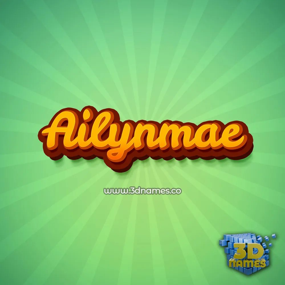 ailynmae in Green Rays style - 3D name wallpaper