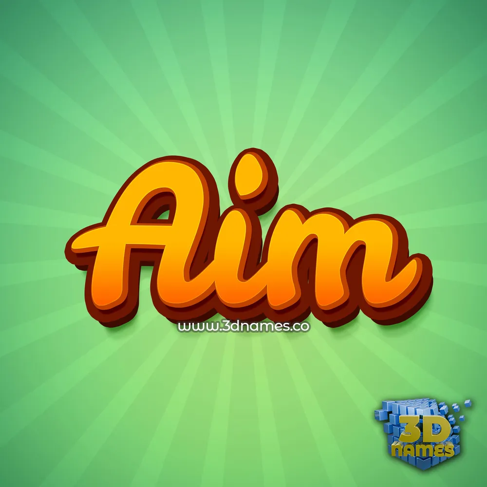 aim in Green Rays style - 3D name wallpaper