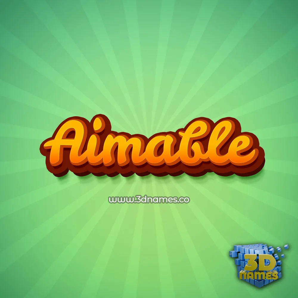 aimable in Green Rays style - 3D name wallpaper