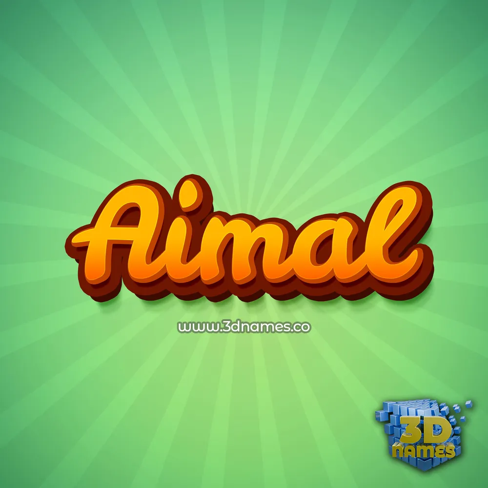 aimal in Green Rays style - 3D name wallpaper