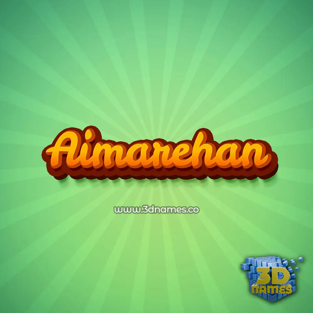 aimarehan in Green Rays style - 3D name wallpaper