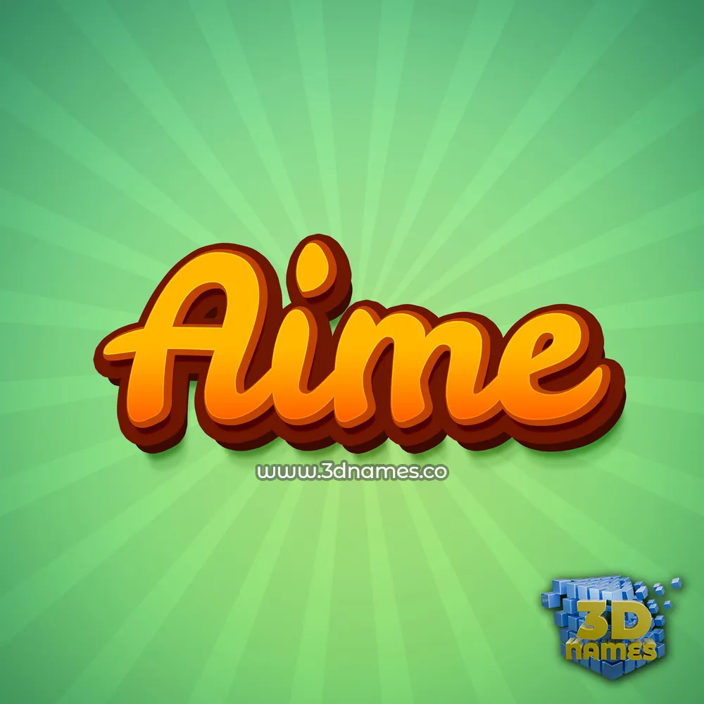 aime in Green Rays style - 3D name wallpaper