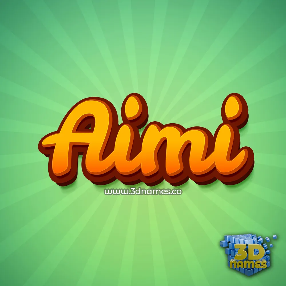 aimi in Green Rays style - 3D name wallpaper