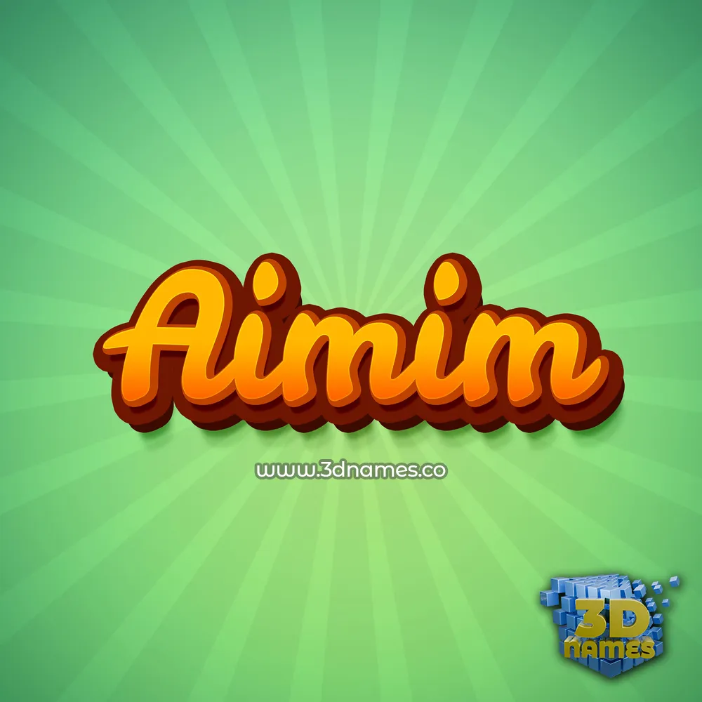 aimim in Green Rays style - 3D name wallpaper