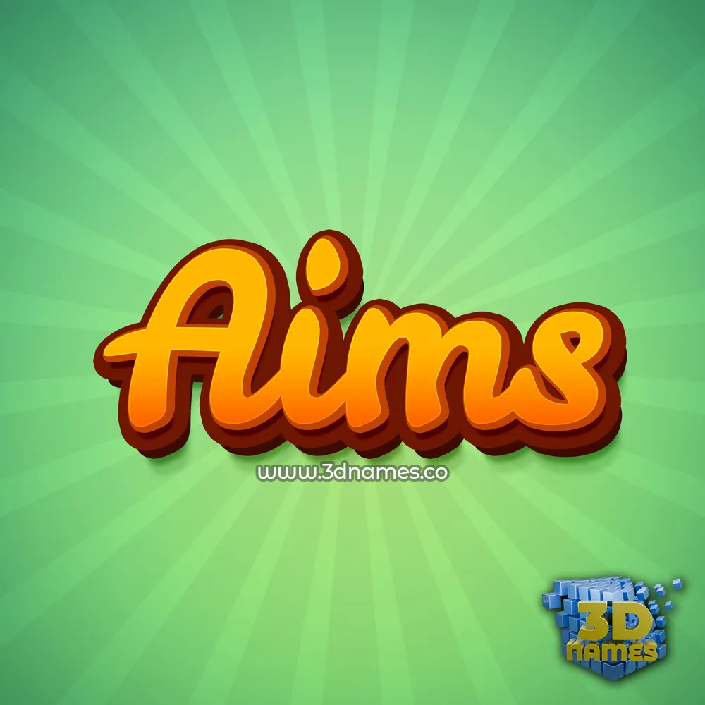 aims in Green Rays style - 3D name wallpaper