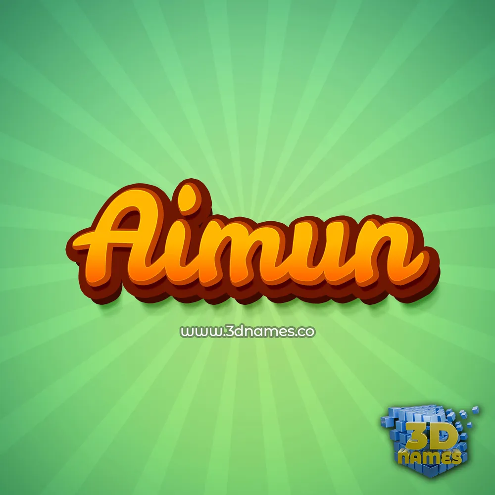 aimun in Green Rays style - 3D name wallpaper