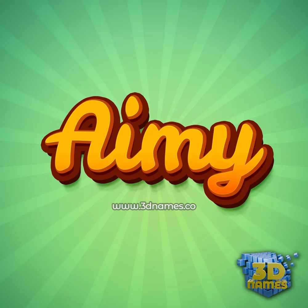 aimy in Green Rays style - 3D name wallpaper