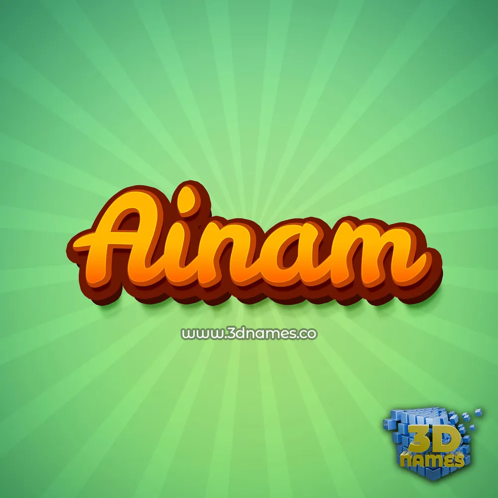 ainam in Green Rays style - 3D name wallpaper