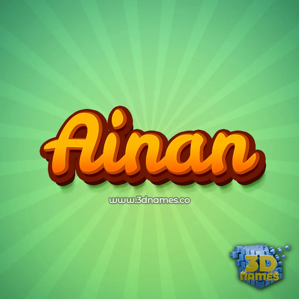 ainan in Green Rays style - 3D name wallpaper