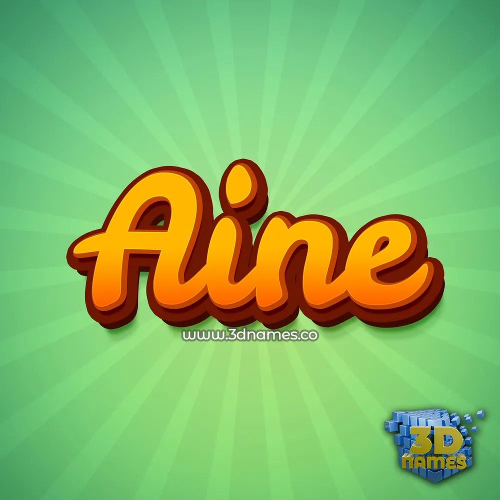 aine in Green Rays style - 3D name wallpaper