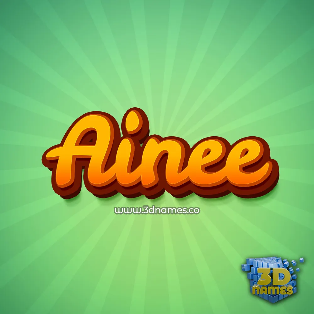 ainee in Green Rays style - 3D name wallpaper