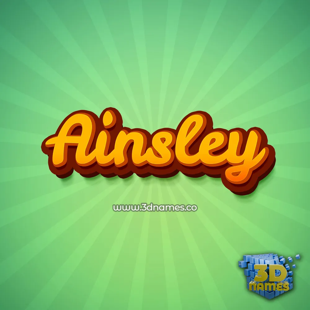 ainsley in Green Rays style - 3D name wallpaper