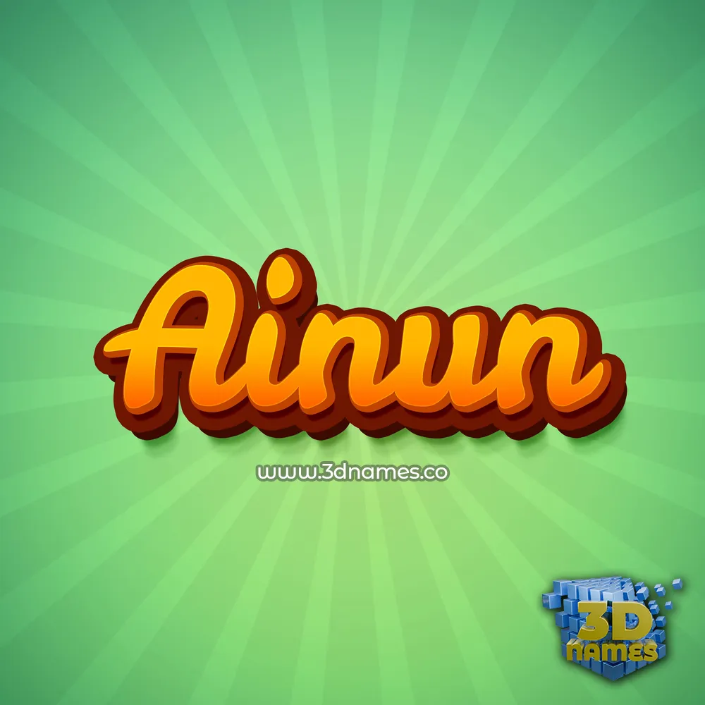 ainun in Green Rays style - 3D name wallpaper
