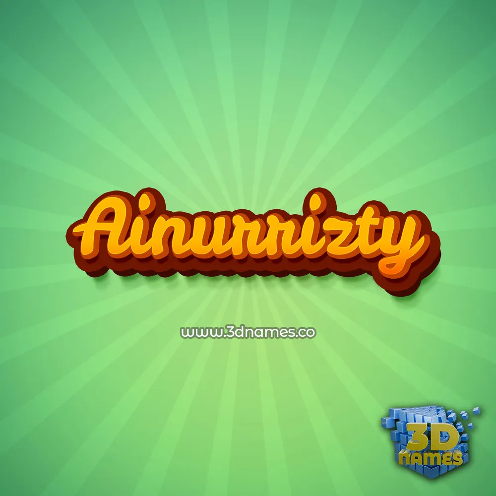 ainurrizty in Green Rays style - 3D name wallpaper