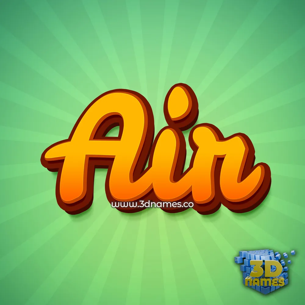 air in Green Rays style - 3D name wallpaper