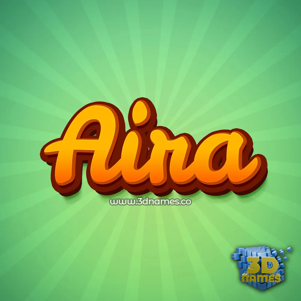 aira in Green Rays style - 3D name wallpaper