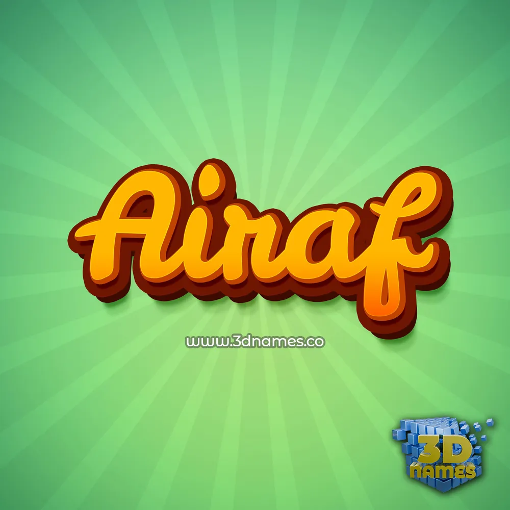 airaf in Green Rays style - 3D name wallpaper