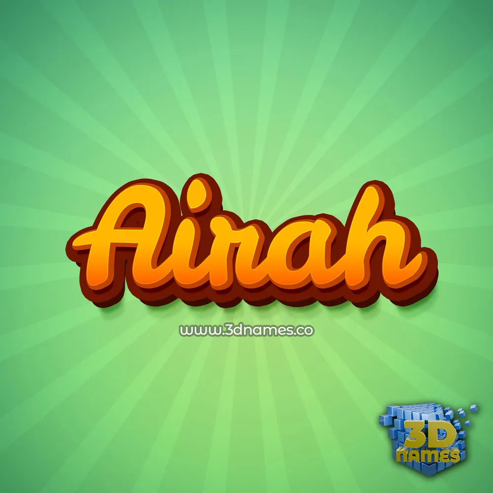 airah in Green Rays style - 3D name wallpaper