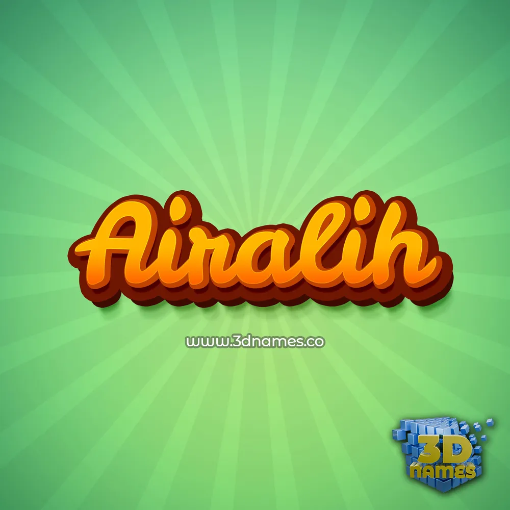 airalih in Green Rays style - 3D name wallpaper