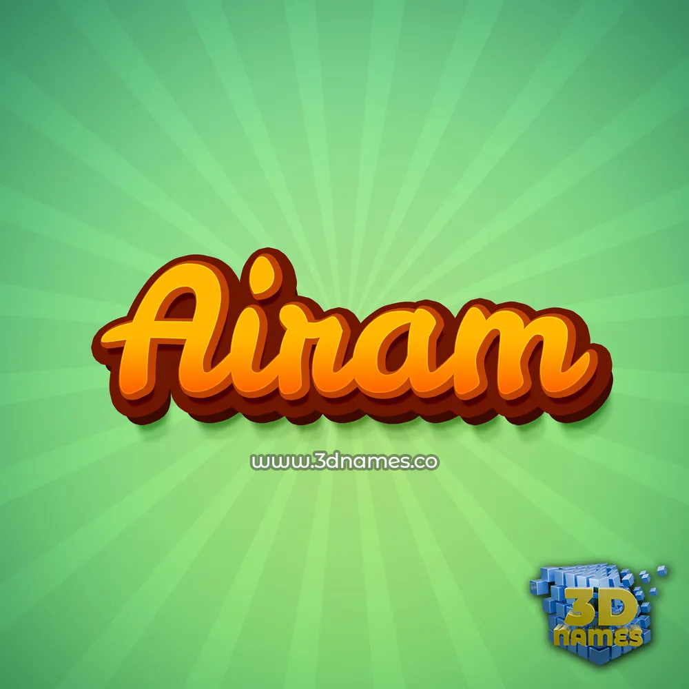airam in Green Rays style - 3D name wallpaper