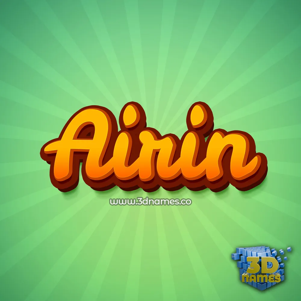 airin in Green Rays style - 3D name wallpaper
