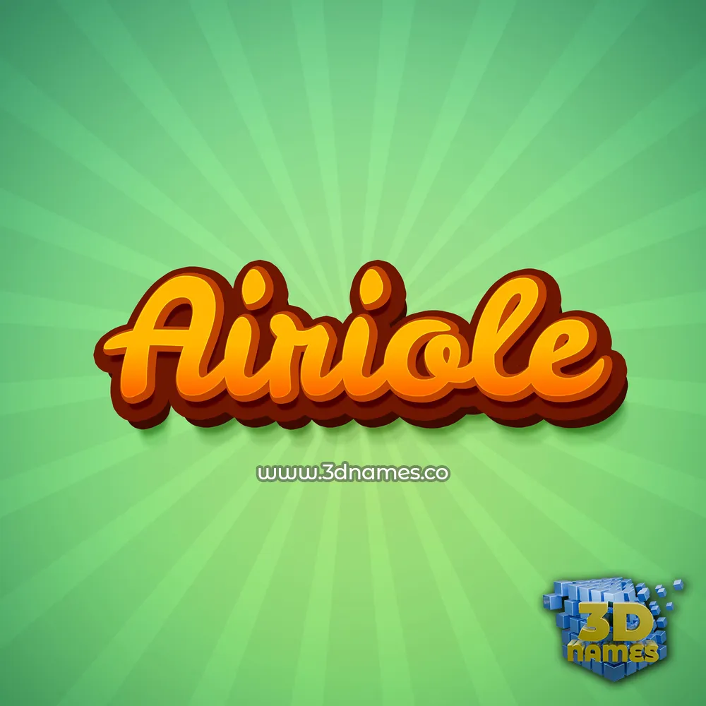 airiole in Green Rays style - 3D name wallpaper
