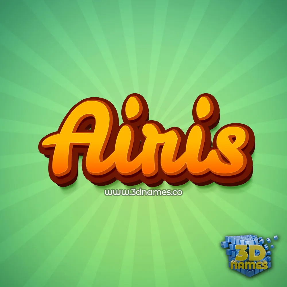airis in Green Rays style - 3D name wallpaper