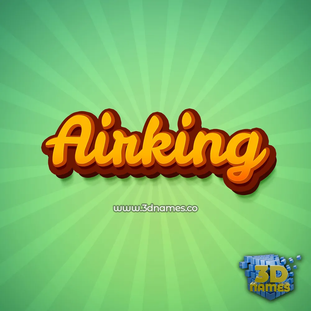 airking in Green Rays style - 3D name wallpaper