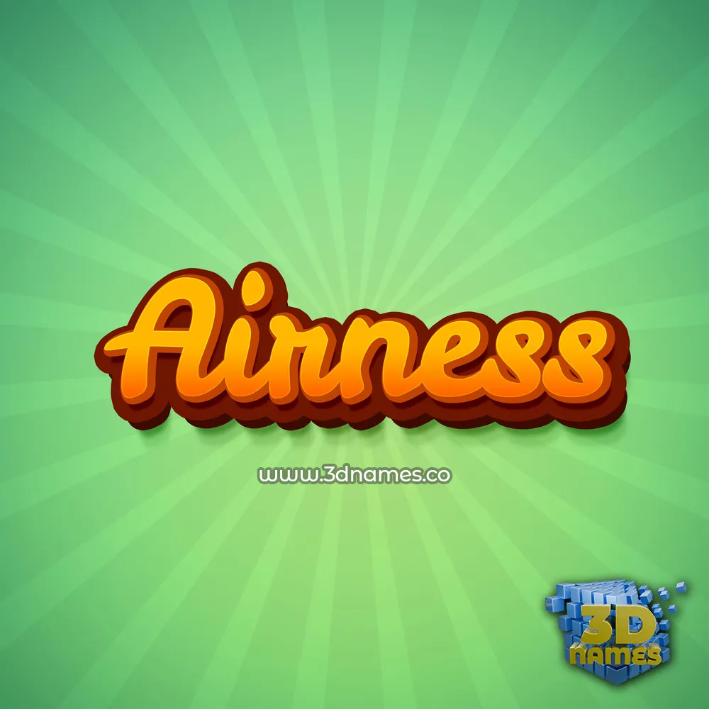 airness in Green Rays style - 3D name wallpaper
