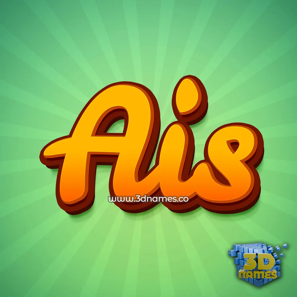 ais in Green Rays style - 3D name wallpaper