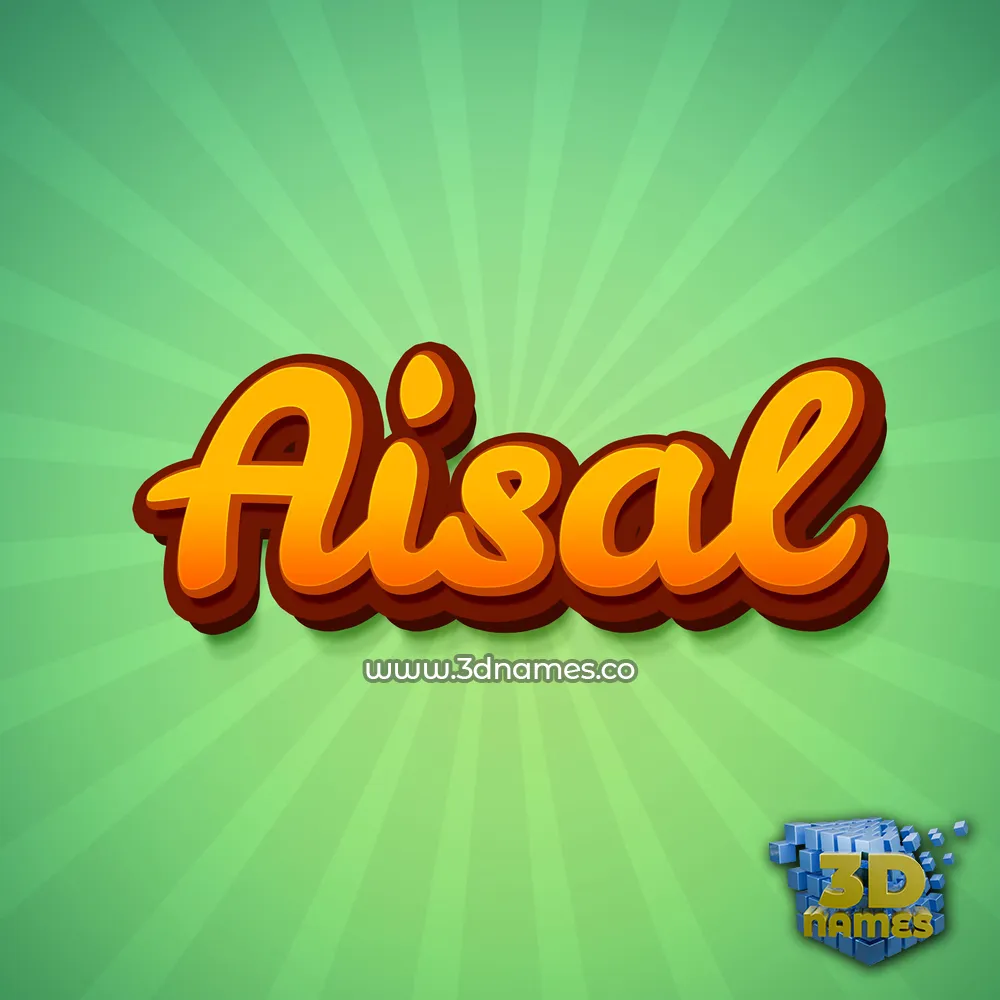 aisal in Green Rays style - 3D name wallpaper
