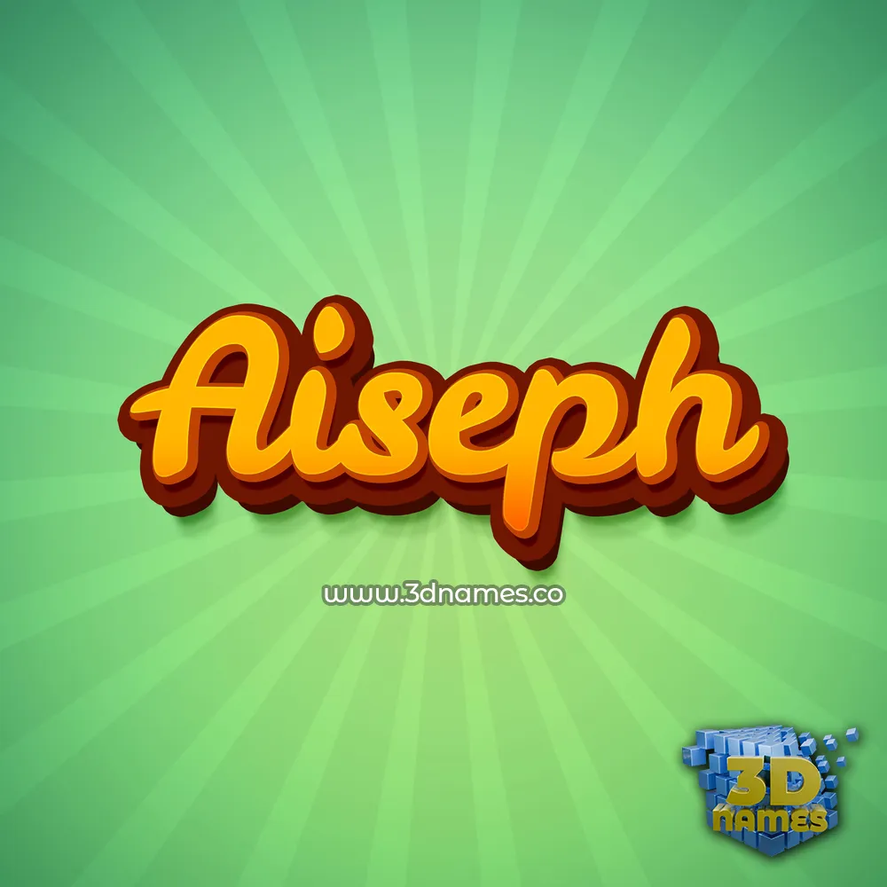aiseph in Green Rays style - 3D name wallpaper