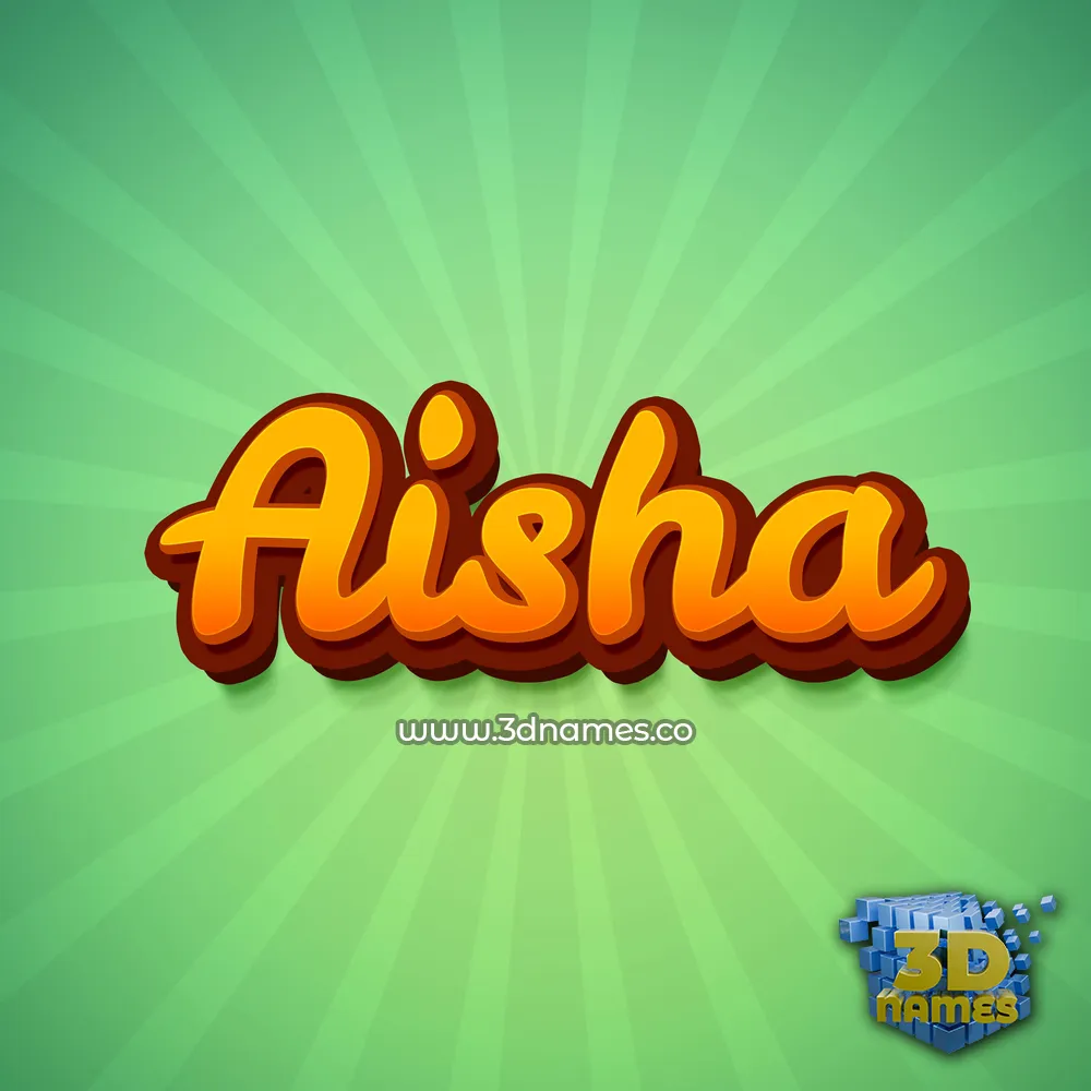 aisha in Green Rays style - 3D name wallpaper