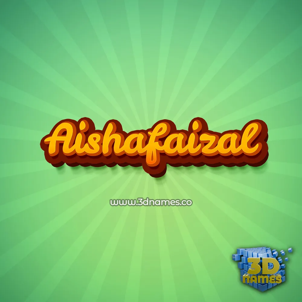 aishafaizal in Green Rays style - 3D name wallpaper