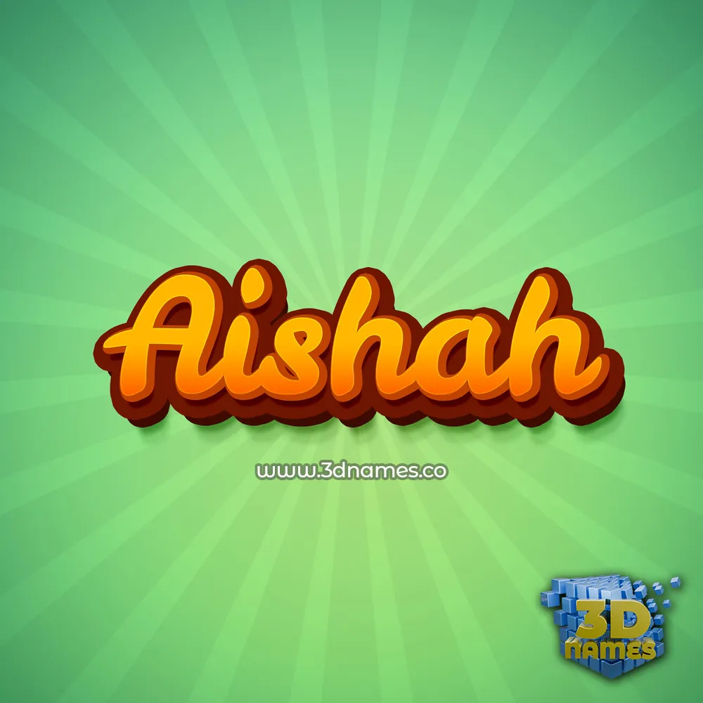 aishah in Green Rays style - 3D name wallpaper