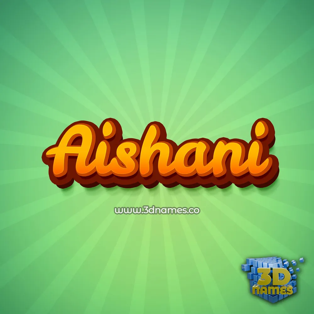 aishani in Green Rays style - 3D name wallpaper