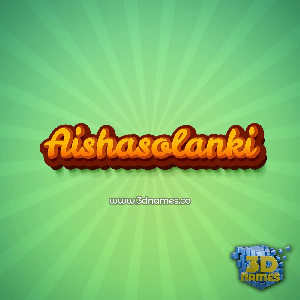 aishasolanki in Green Rays style - 3D name wallpaper