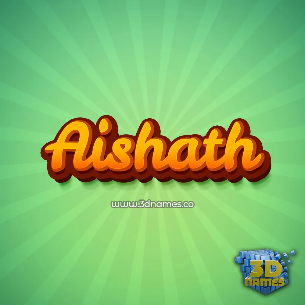 aishath in Green Rays style - 3D name wallpaper