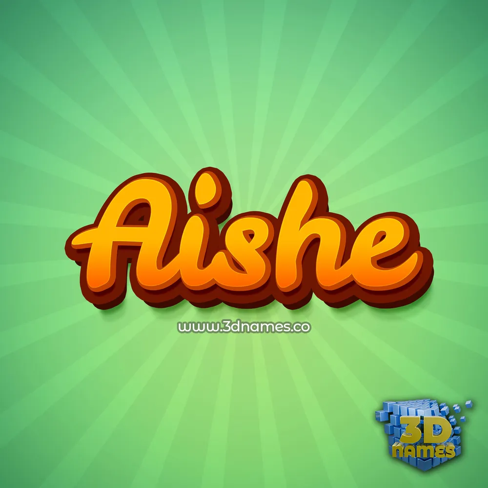 aishe in Green Rays style - 3D name wallpaper
