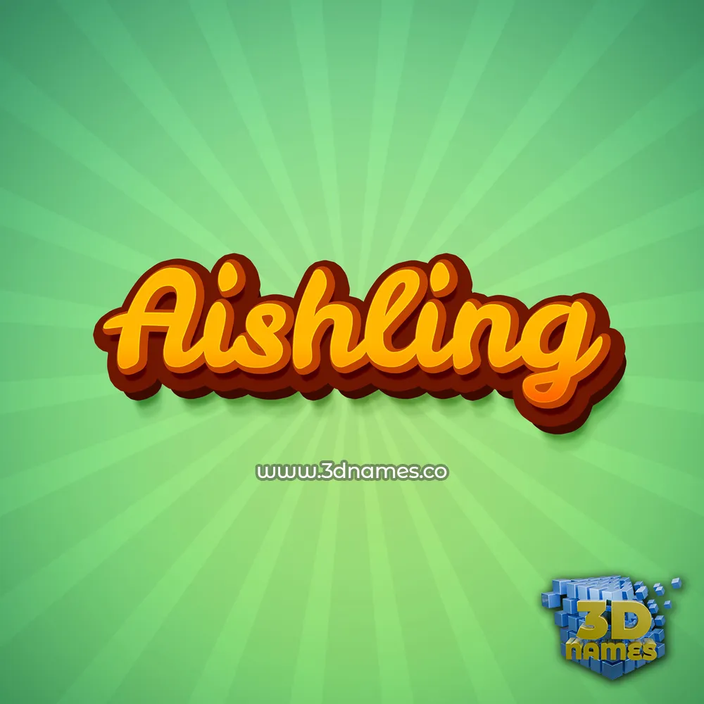 aishling in Green Rays style - 3D name wallpaper