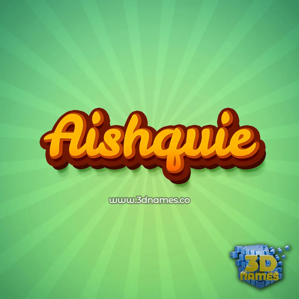 aishquie in Green Rays style - 3D name wallpaper