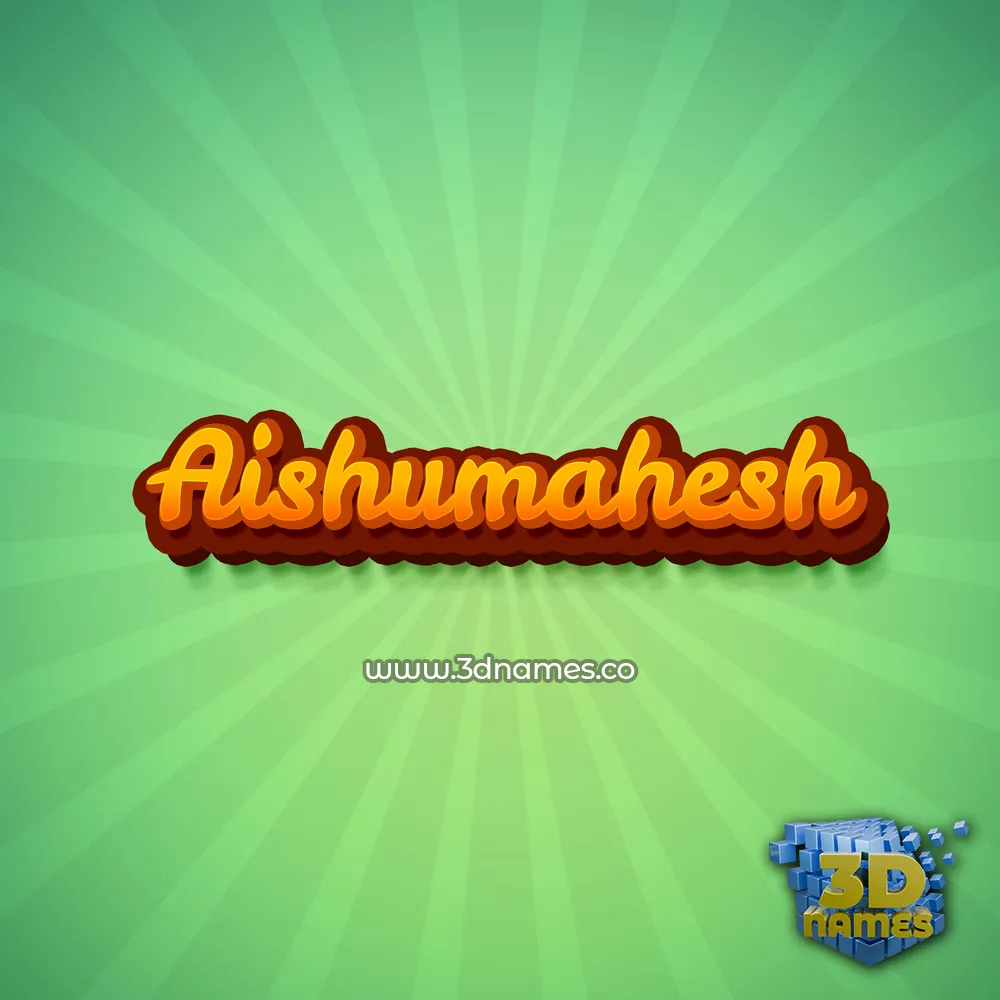 aishumahesh in Green Rays style - 3D name wallpaper