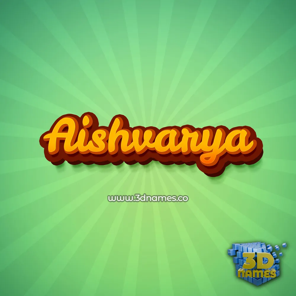 aishvarya in Green Rays style - 3D name wallpaper