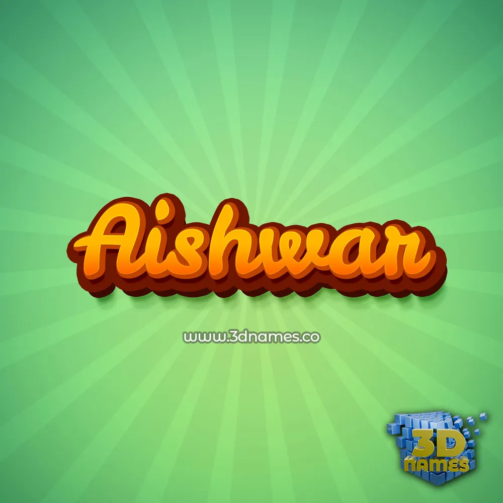 aishwar in Green Rays style - 3D name wallpaper