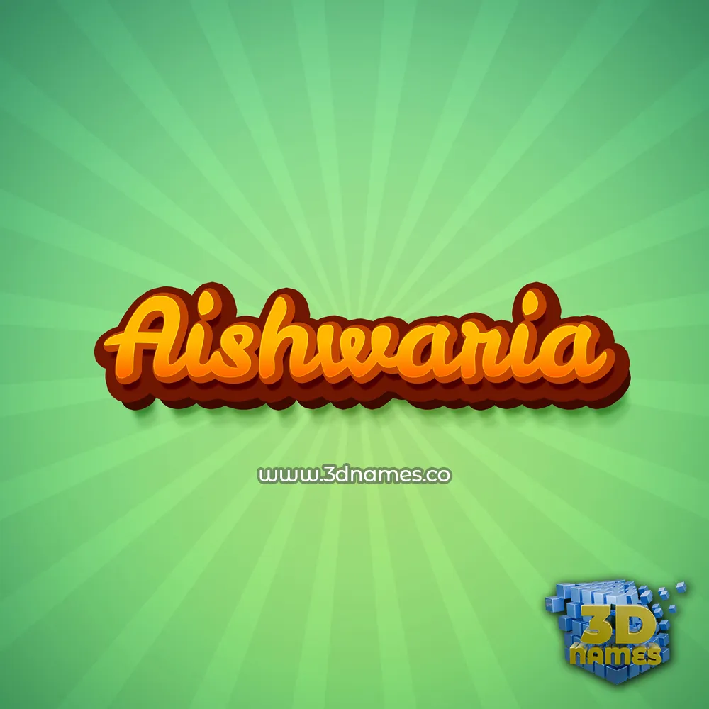 aishwaria in Green Rays style - 3D name wallpaper