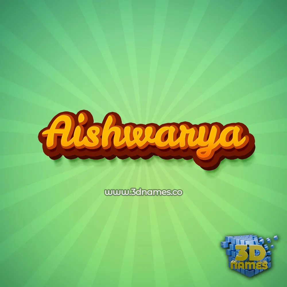 aishwarya in Green Rays style - 3D name wallpaper