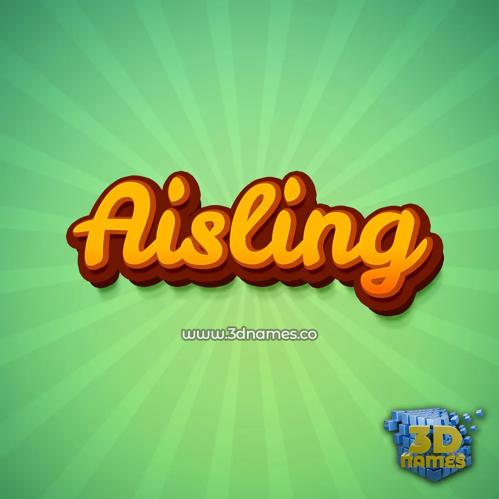 aisling in Green Rays style - 3D name wallpaper