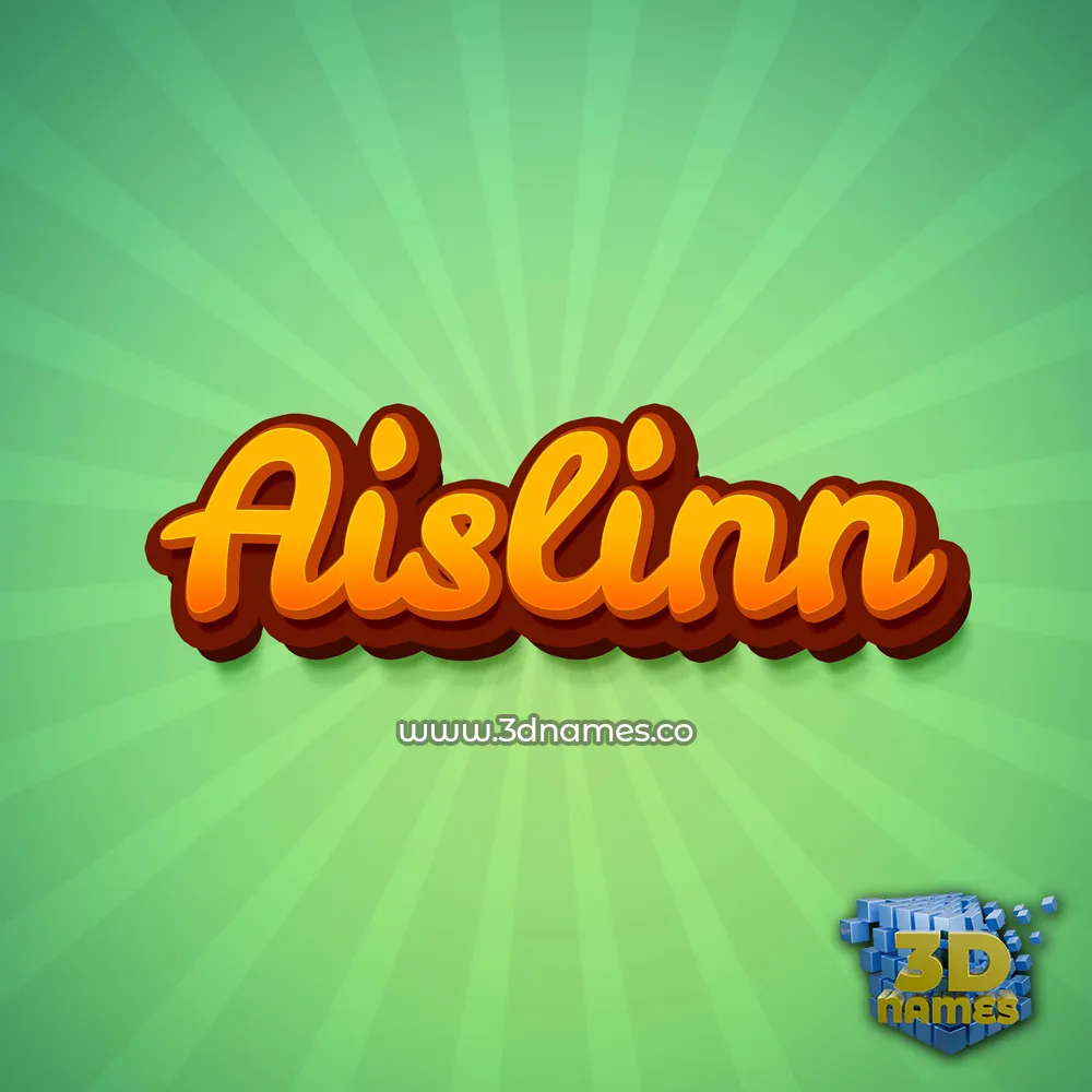 aislinn in Green Rays style - 3D name wallpaper