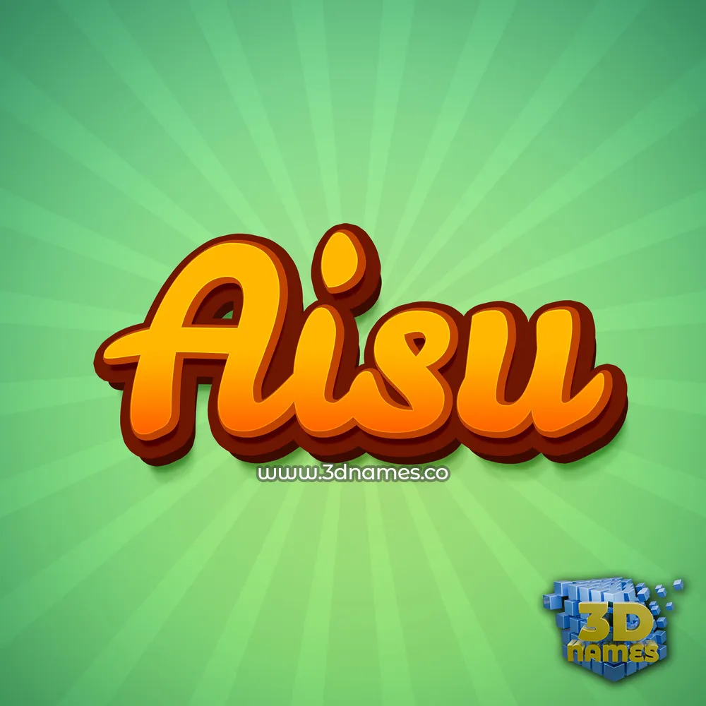 aisu in Green Rays style - 3D name wallpaper