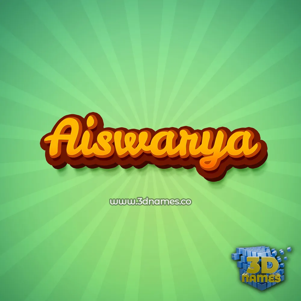 aiswarya in Green Rays style - 3D name wallpaper